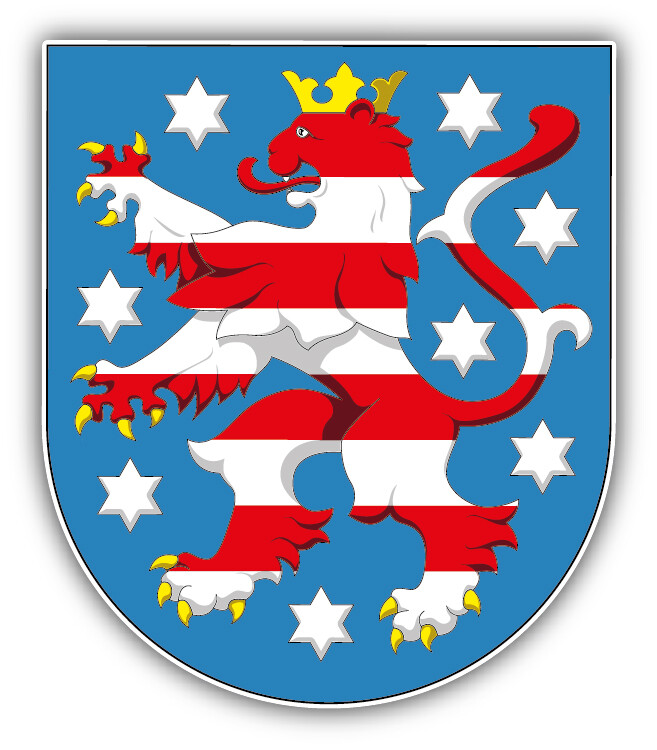 Thuringia State Coat Of Arms Germany Car Bumper Sticker Decal