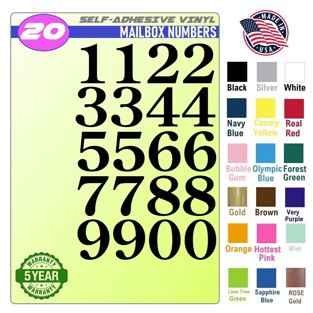 20 Mailbox,Car, Doors, Toolbox,Lockers,Window, Decal Sticker Numbers – CENTURY