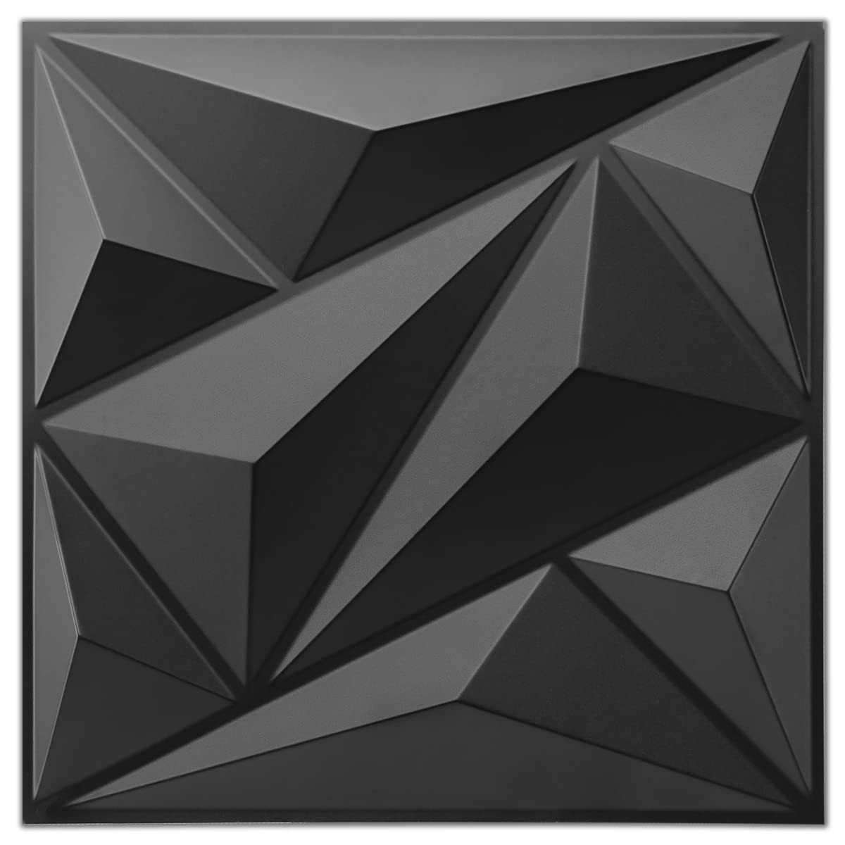33 Pack 3D Diamond Wall Panels, Black PVC Accent Decor for Living Room, Bedroom,