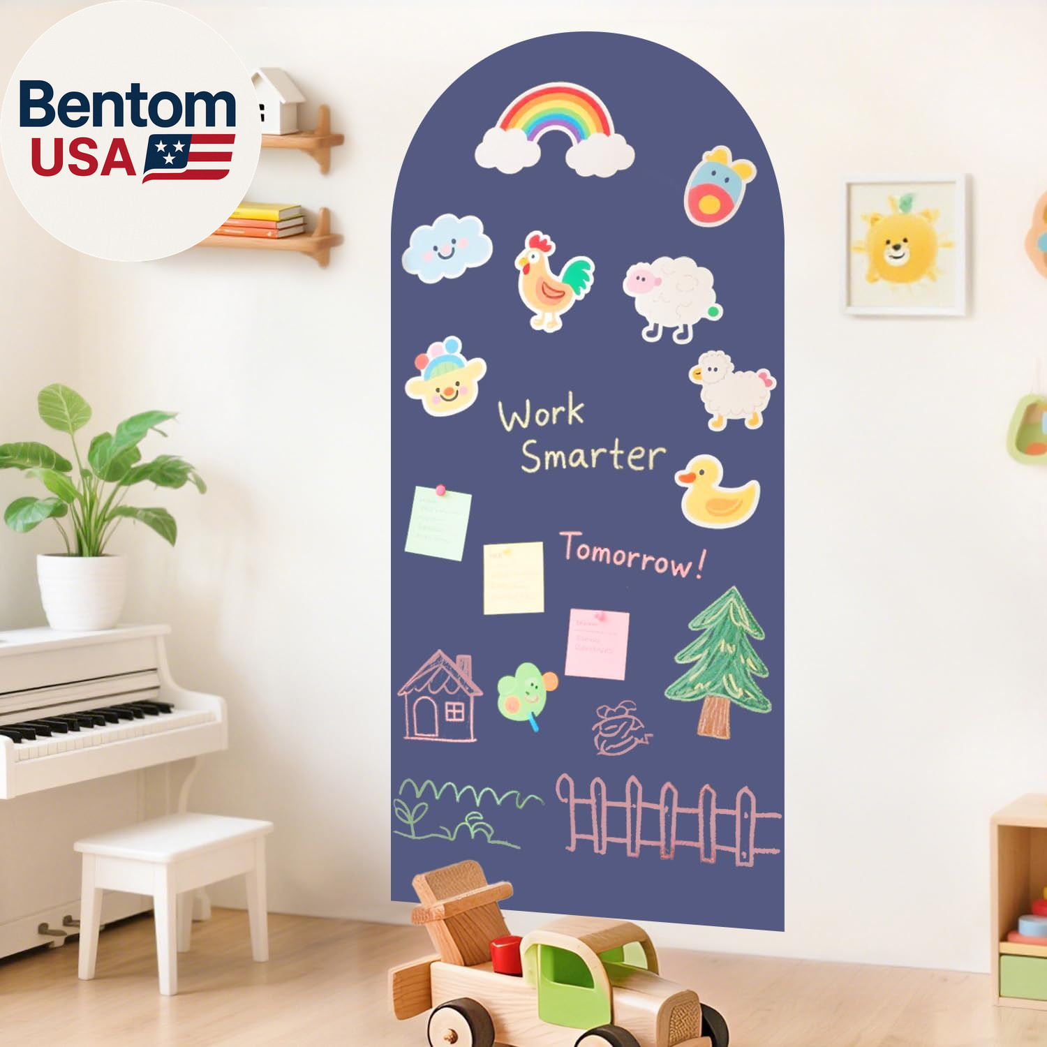 Arch Magnetic Wall Decal 39.3X17.5 Inch Magnetic Chalk Board Sticker Magnet Chal