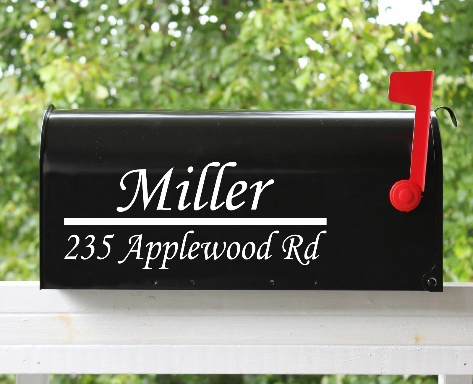 Set of 2 – 11″x4.5″ Custom Mailbox Decals Sticker Name & Street, Many Fonts