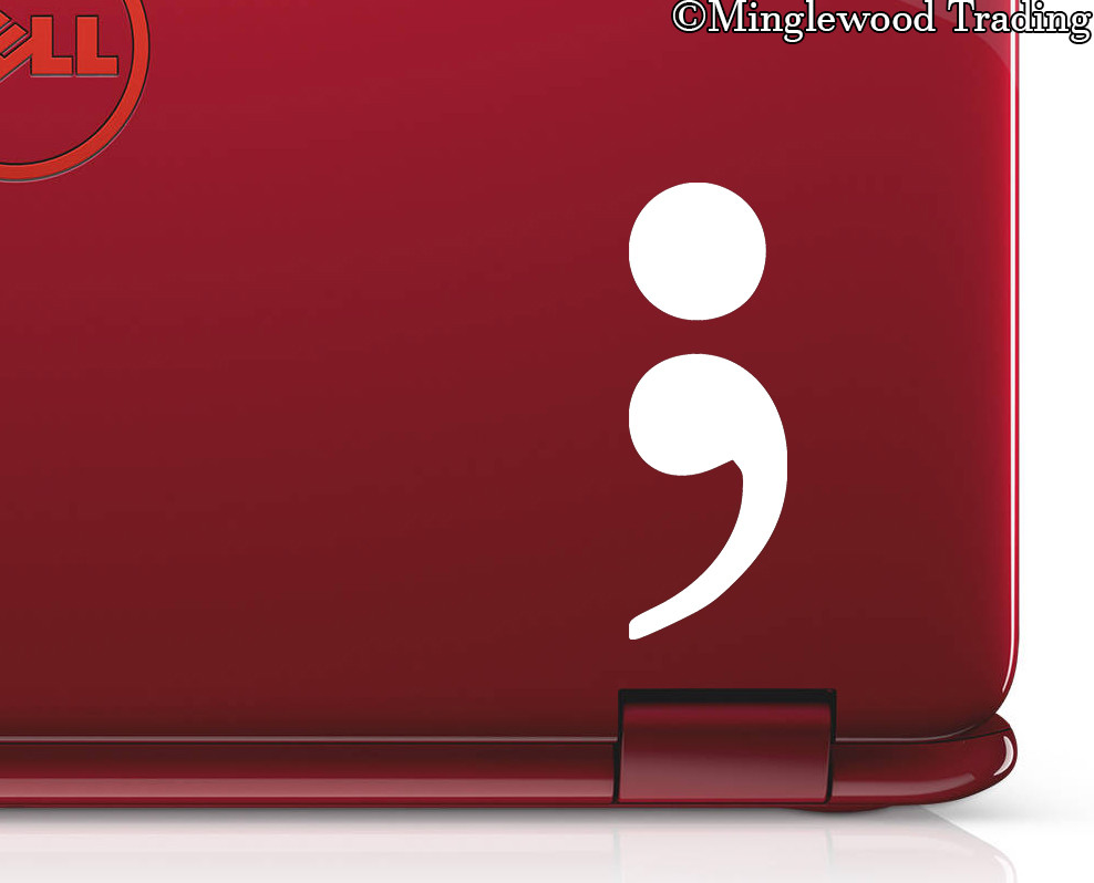 2x SEMICOLON 2.5″ x 1″ Vinyl Decal Stickers – Semi-Colon – Hope Awareness