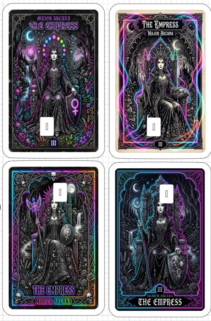 Gothic Neon THE EMPRESS Tarot Card Credit Debit ATM Skin Sticker Psychic Gift