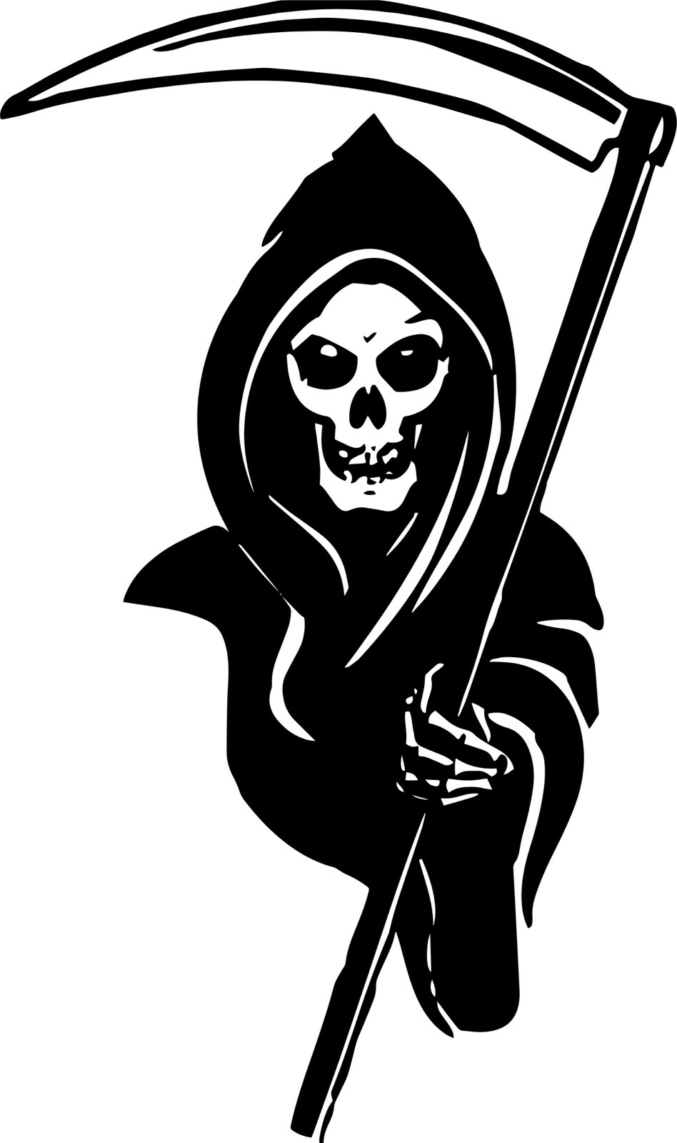 Grim Reaper Sticker Scythe Retro Horror Skeleton Knife Mayhem (6 Inch)