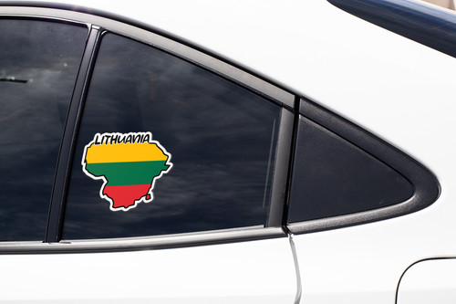 Lithuania Map Flag Sticker Decal