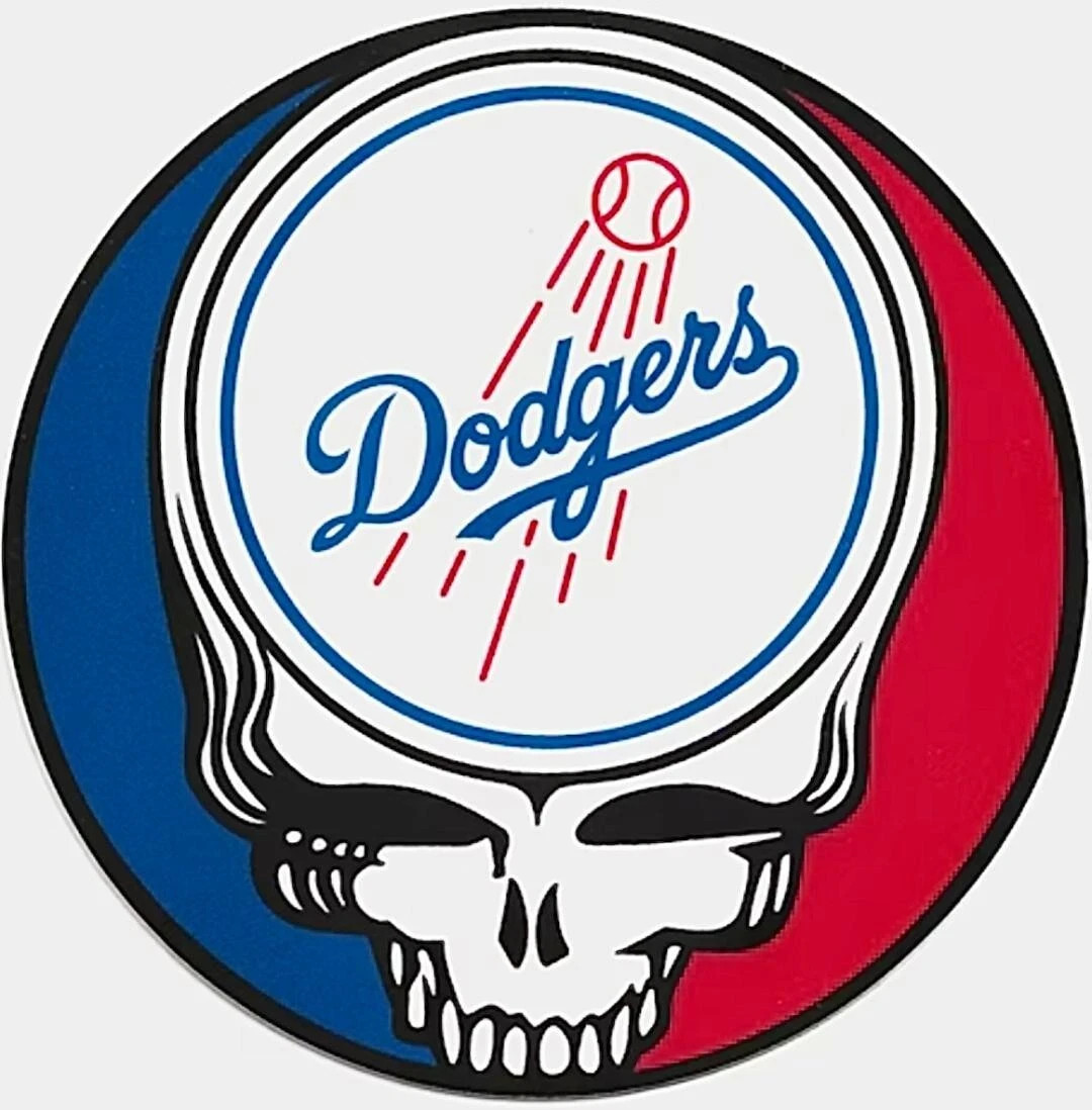 🌹⚡️GRATEFUL DEAD Los Angeles Dodgers Stealie Sticker *NEW* Measures 3″ x 3″ ⚡️