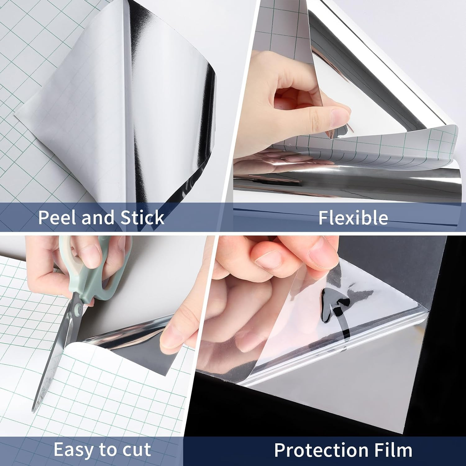 Mirror Stickers for Walls Self Adhesive Mirror Wallpaper Sticker Peel and Stick