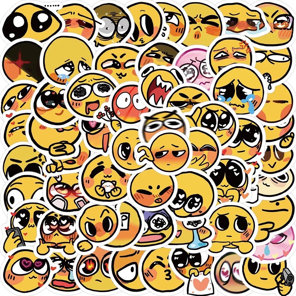20 Random Smiley Face Yellow Emoji Stickers Decals Hydro Car Yeti Free Shipping!