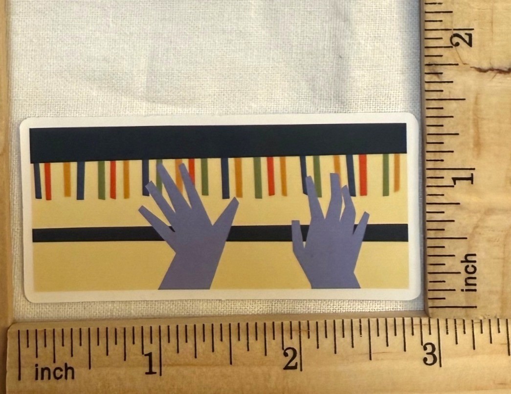 Piano Keyboard Sticker No89 Colorful Keys Waterproof Vinyl Style Music Art 3in W