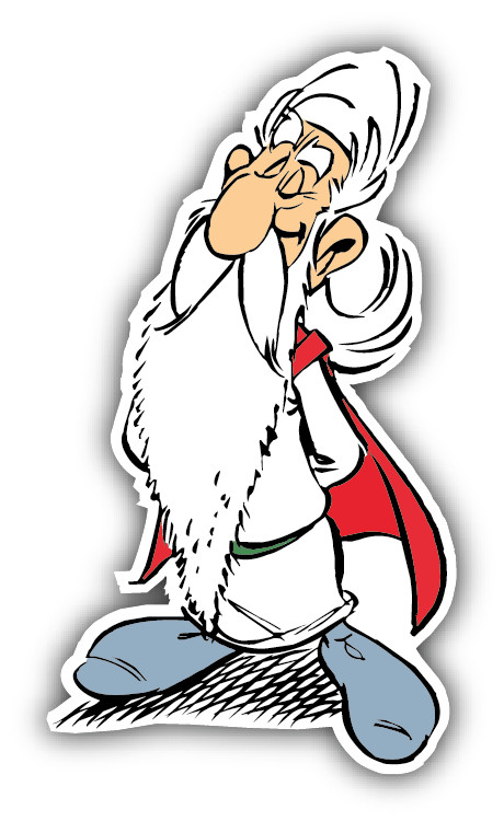 Asterix Getafix Cartoon Car Bumper Sticker Decal 3» x 5»