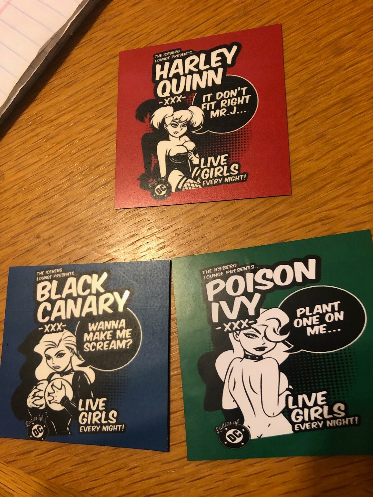 DC Comics Batman Harley Quinn Black Canary Poison Ivy Vinyl Stickers -3 Stickers