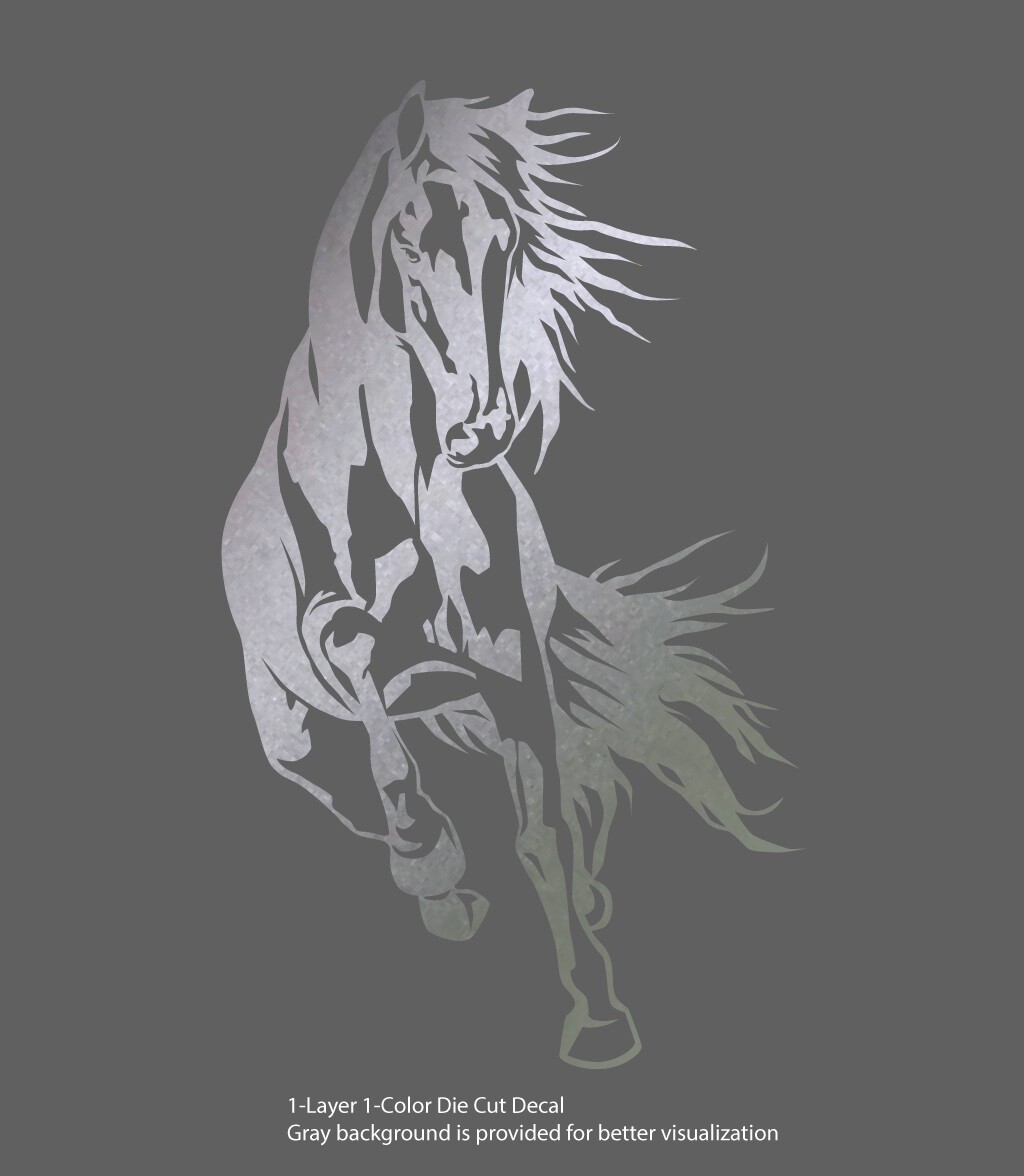 Horse Stallion Galloping #5, 4-21″ Outdoor Die Cut Vinyl Decal Sticker