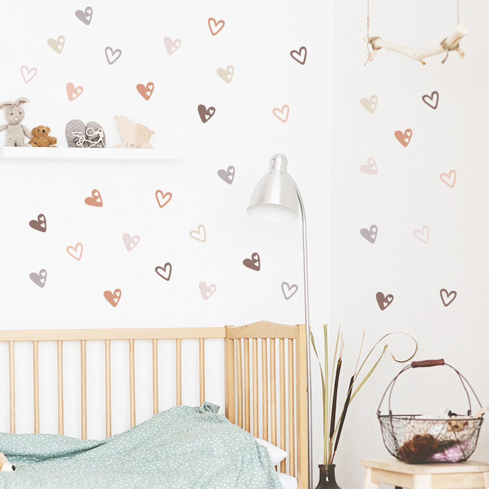 36pcs Hearts Creative Door Wall Decal Sticker For Children Baby Girls Boys Room