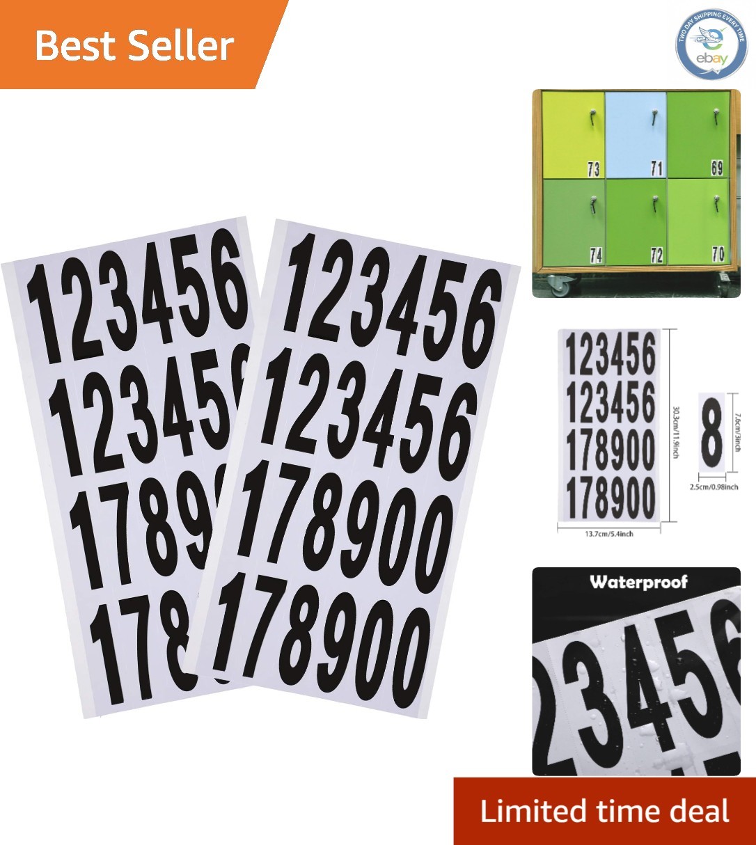 Versatile Waterproof Address Decals – 240 Reflective Vinyl Number Stickers