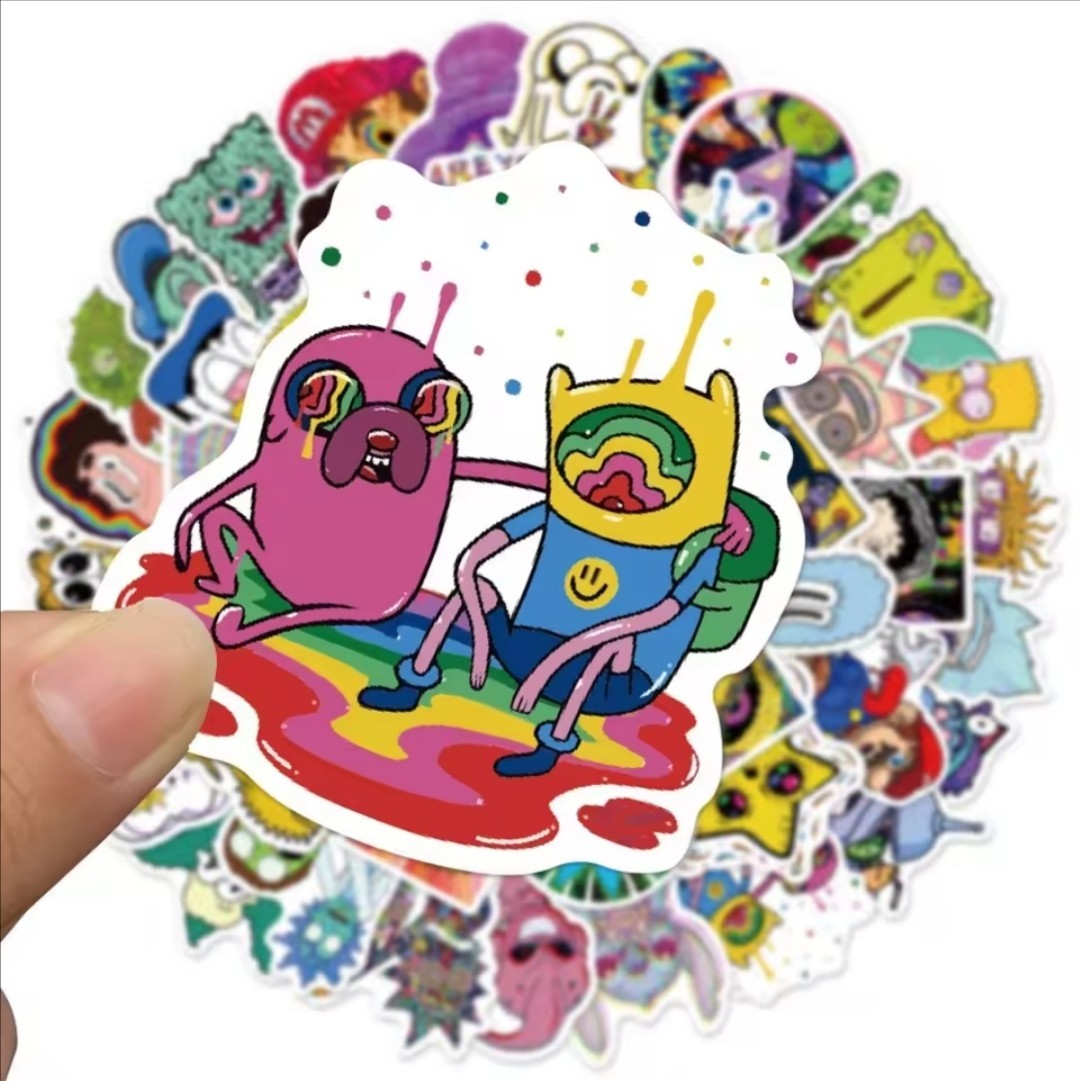 10 PCS Trippy Hippie Pot Cartoon Characters Stickers BRAND NEW