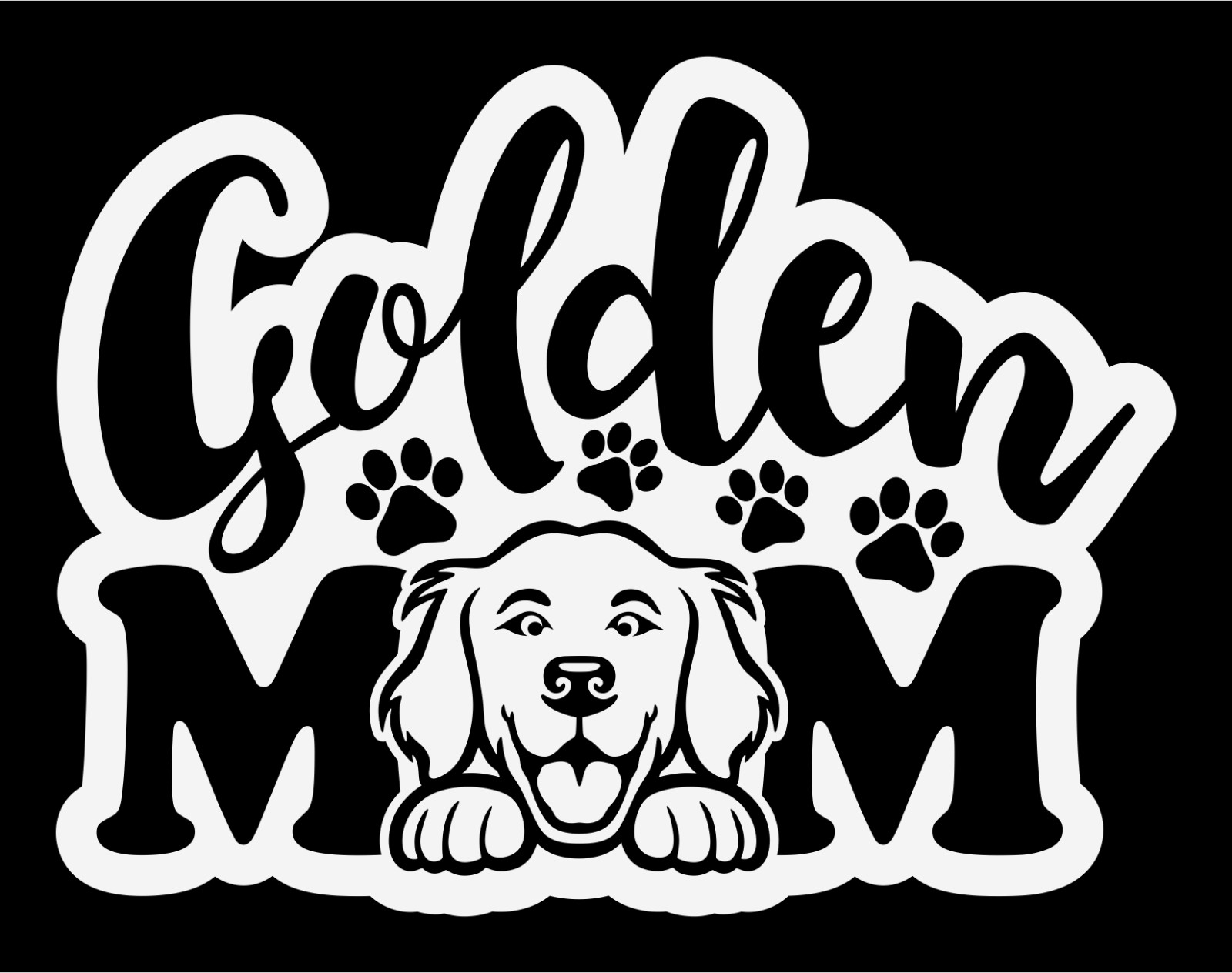 Golden Retriever Dog Mom Decal Car Truck Window Wall Tablet Laptop 4×4 Motorhome