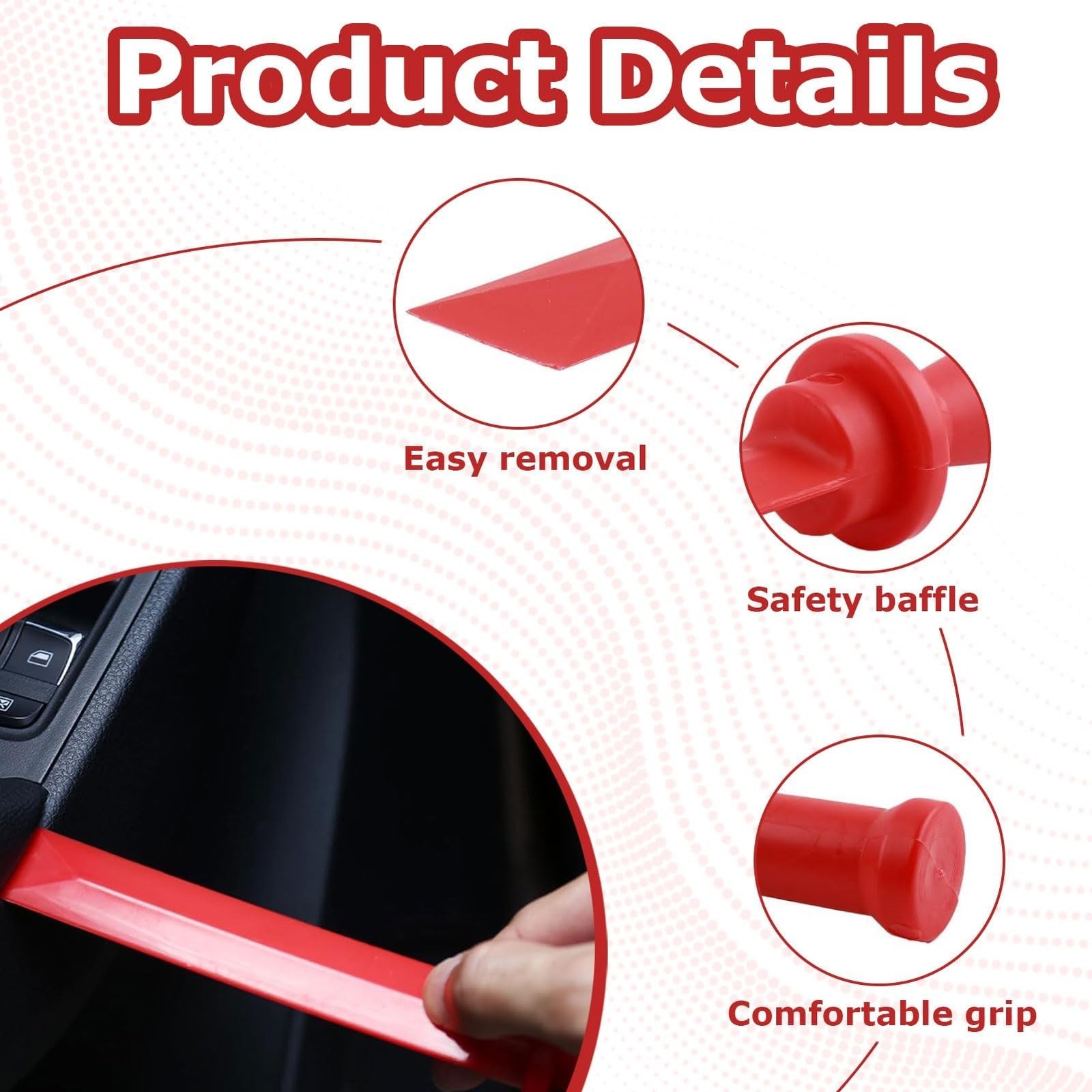 4 Pcs Plastic Chisel Scraper,Auto Paint Scraper Remover Tool Kit Accessories,…