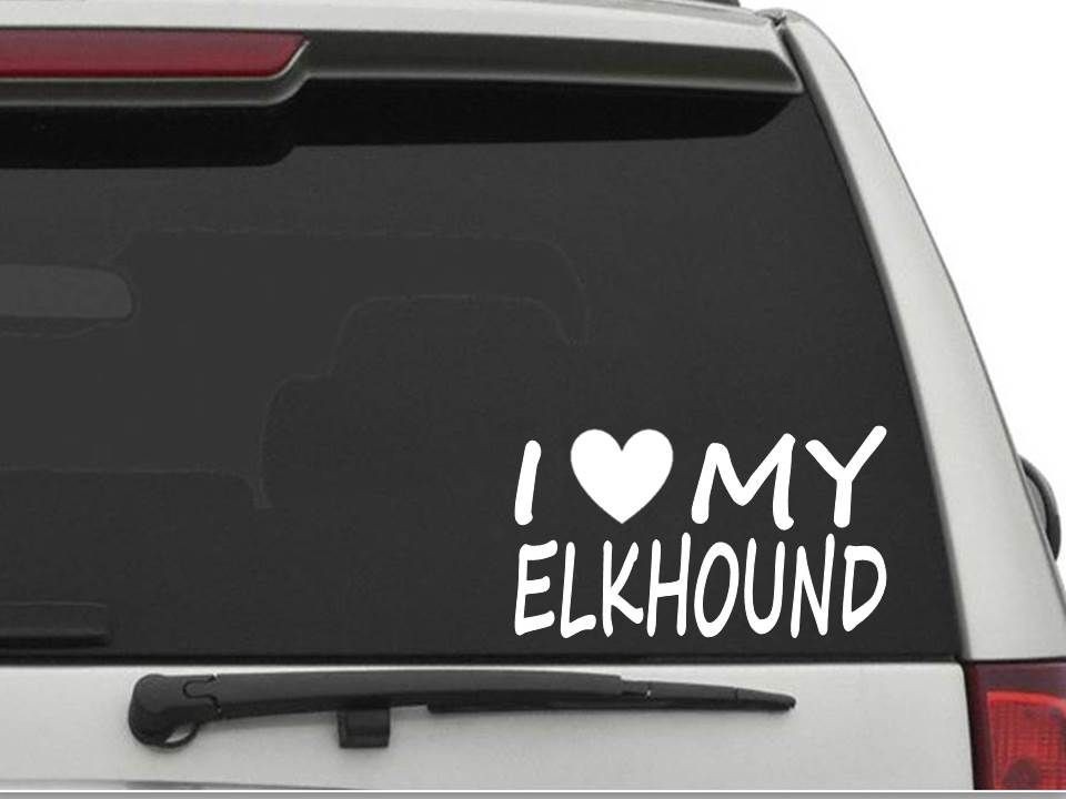 I LOVE MY ELKHOUND Sticker Decal FREE SHIPPING HEART Car CW1631