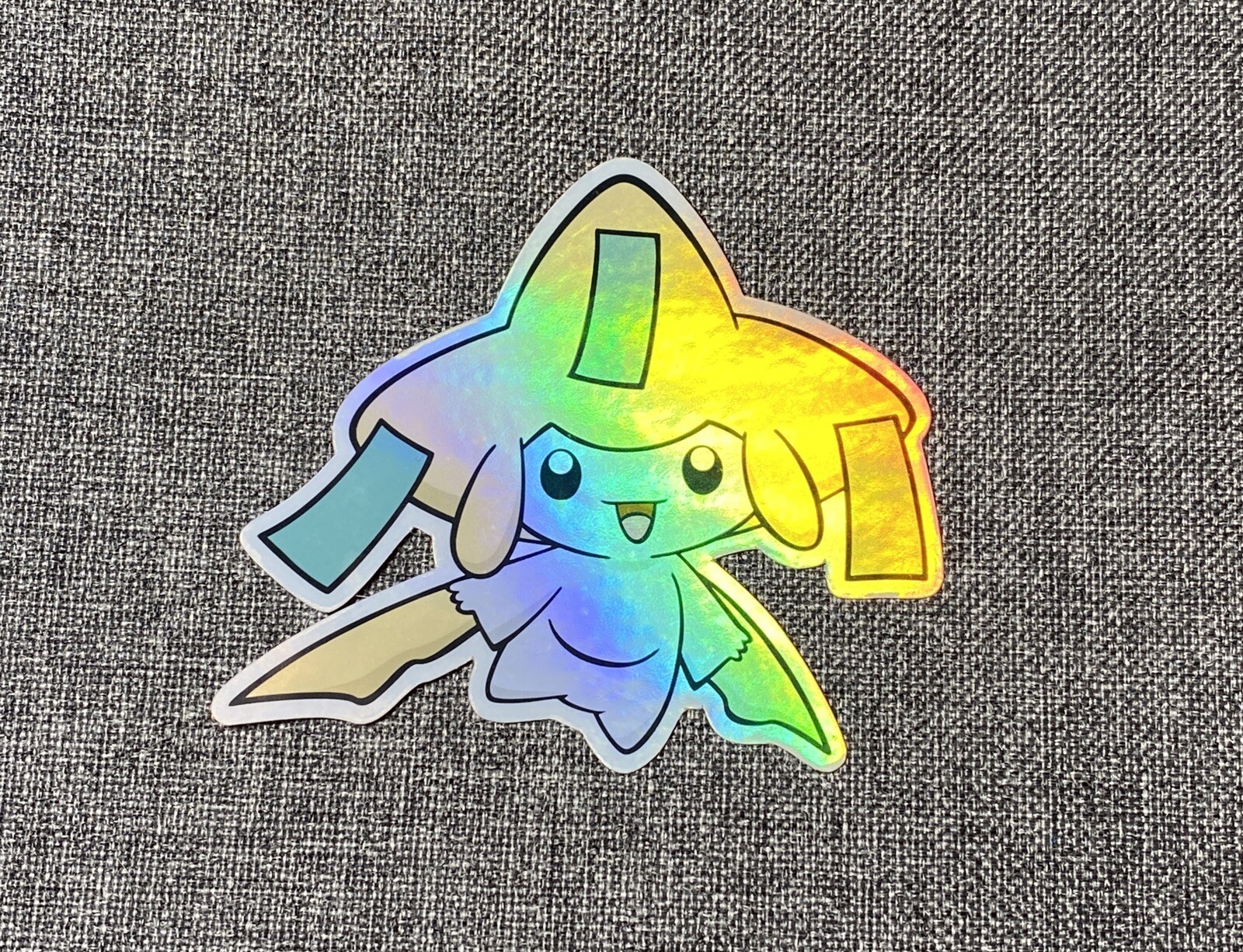 Jirachi Sticker Holographic Pokemon Decal Rainbow Holo