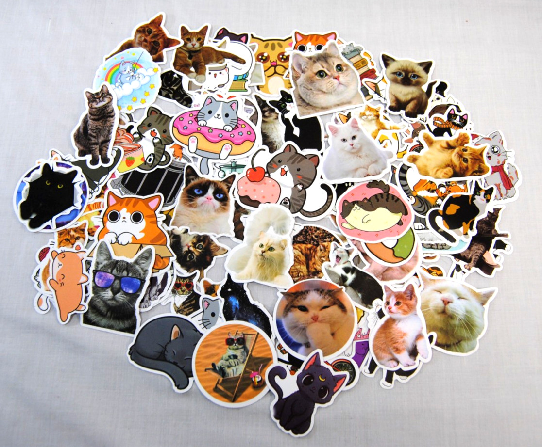 Cute Cat Stickers for Laptop, Water Bottles for Kids to Adults 200Pcs T2693