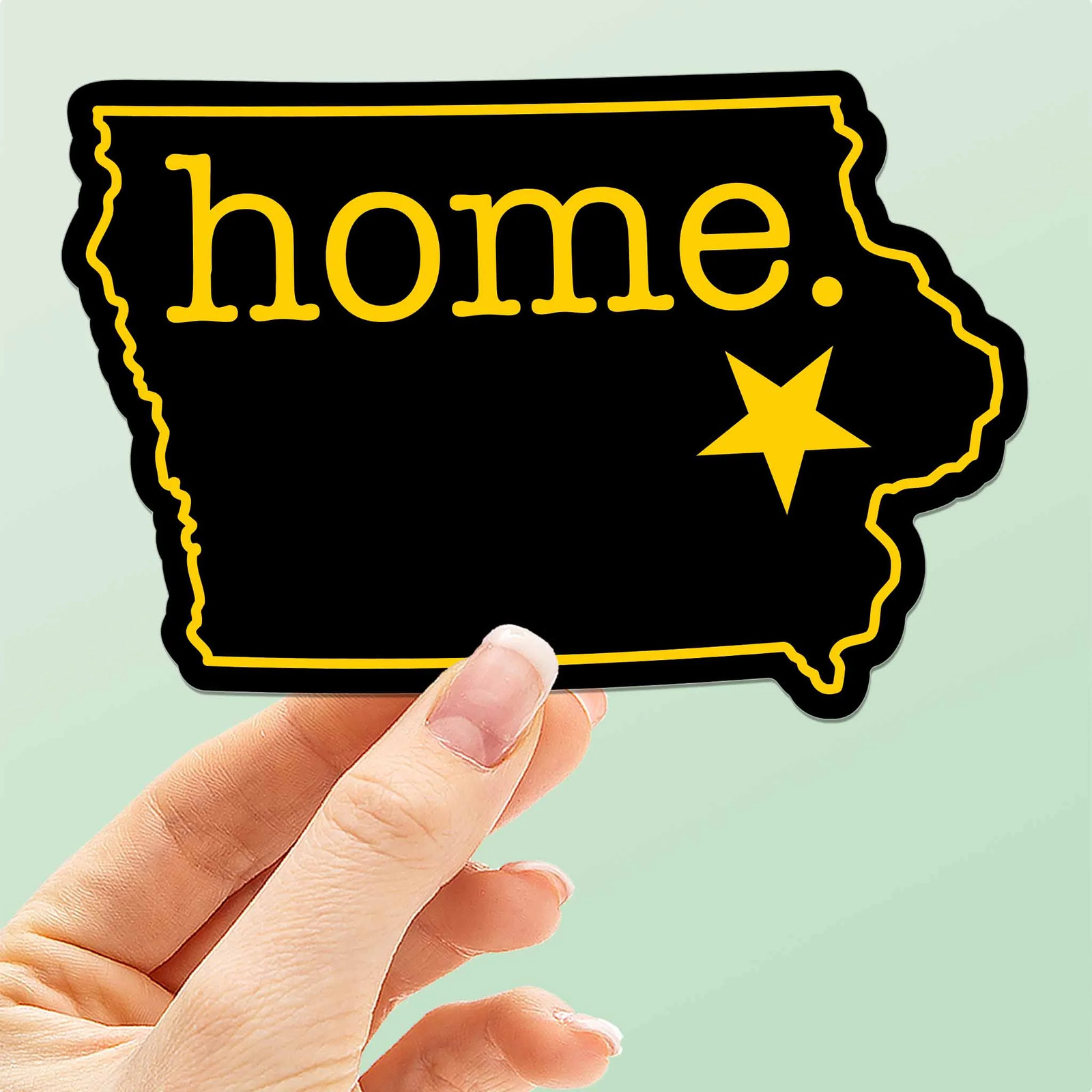 Black and Gold Iowa Home Sticker – Cute Iowa City Midwest Decal