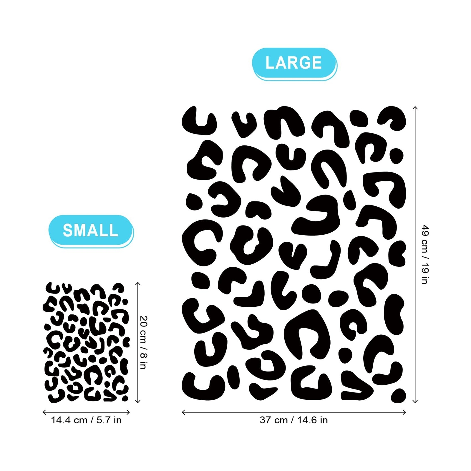 2PCS Leopard Print Cup Stickers – 7.9″ X 5.7″ and Leopard Wall Decal – 19.3″ …