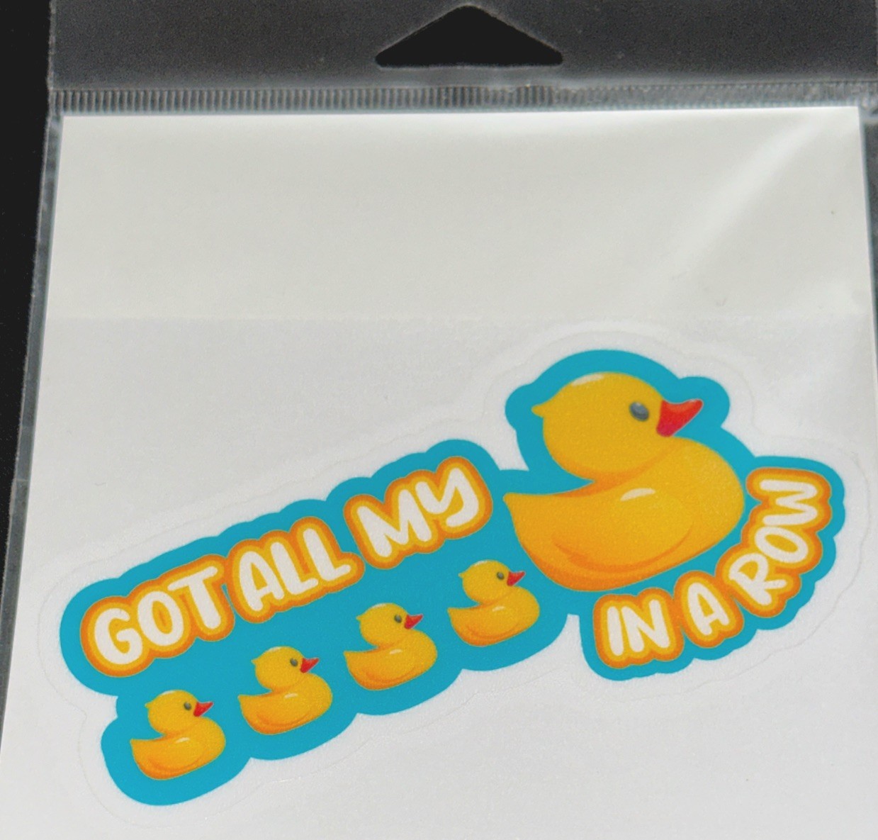 DUCKS STICKER✨🦆 ✨💛✨🦆✨4 3/4” x 2 1/4”✨GOT ALL MY IN A ROW✨CUTE DUCKIES✨💫