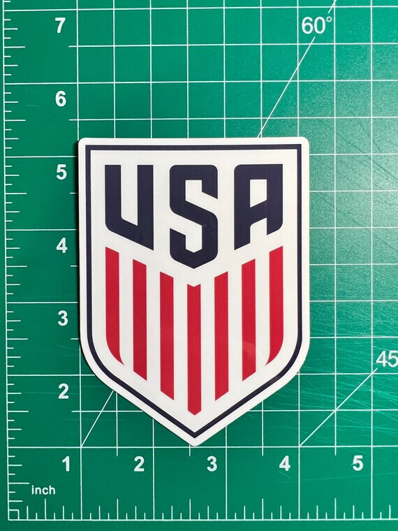USMNT Soccer Shield/Crest – Laminated Vinyl Sticker – 4″x3″ USA