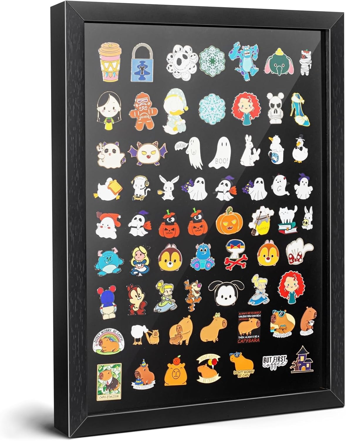 Pin Display Case Enamel Pin Frame Wall Mount Shadow Box Black 12×16