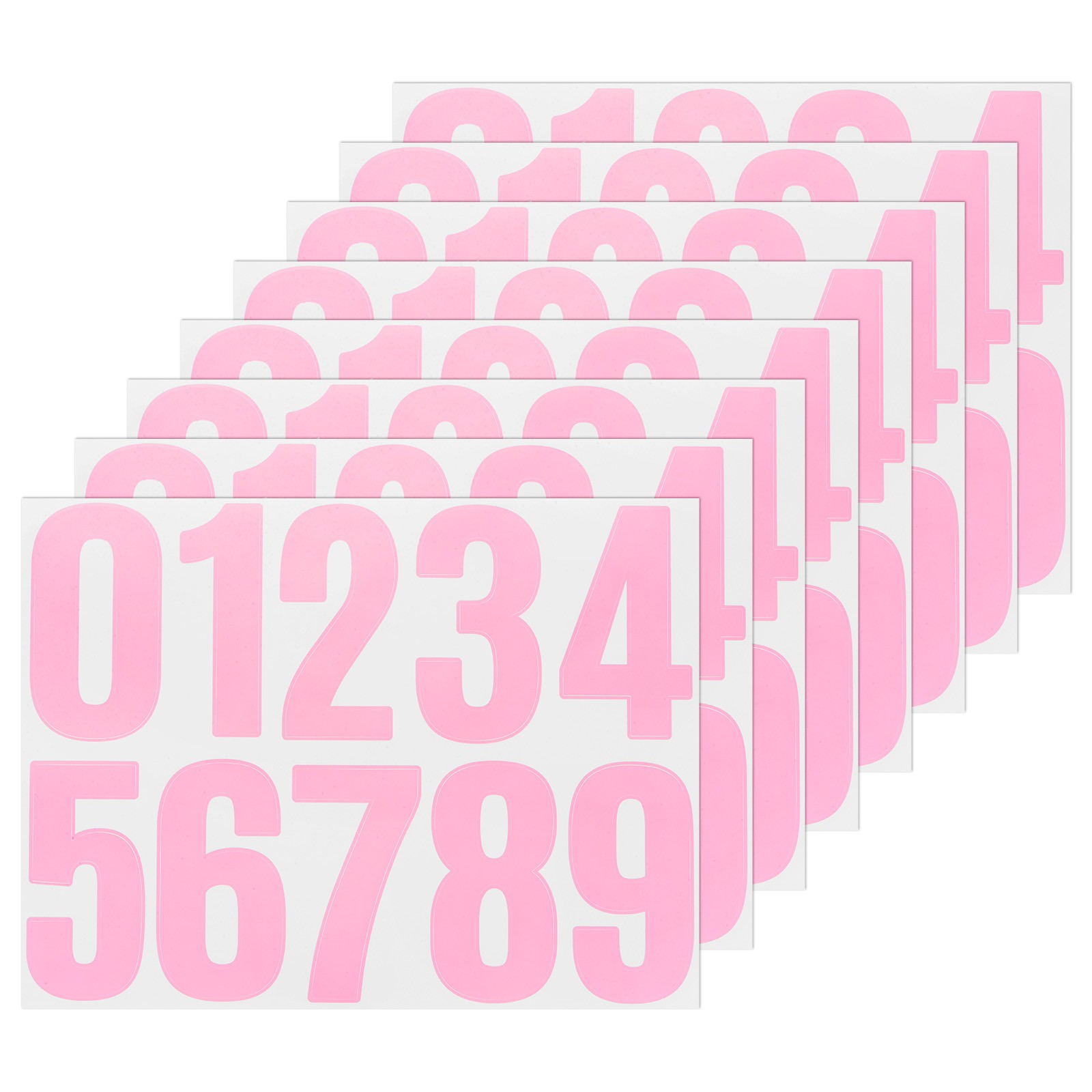 10-Sheets Numbers Stickers, 4″ Vinyl 0-9 Number Stickers[100pcs, Pink]