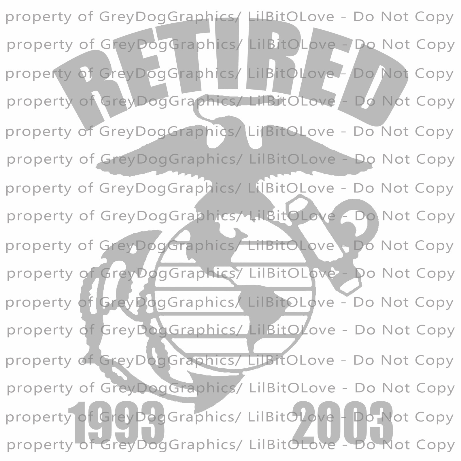Custom USMC Retired Vinyl Decal with EGA & DATES United States Marine Corps
