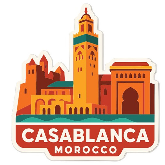 Casablanca Morocco Sticker Decal Vinyl Die-Cut City Skyline Landmark Design