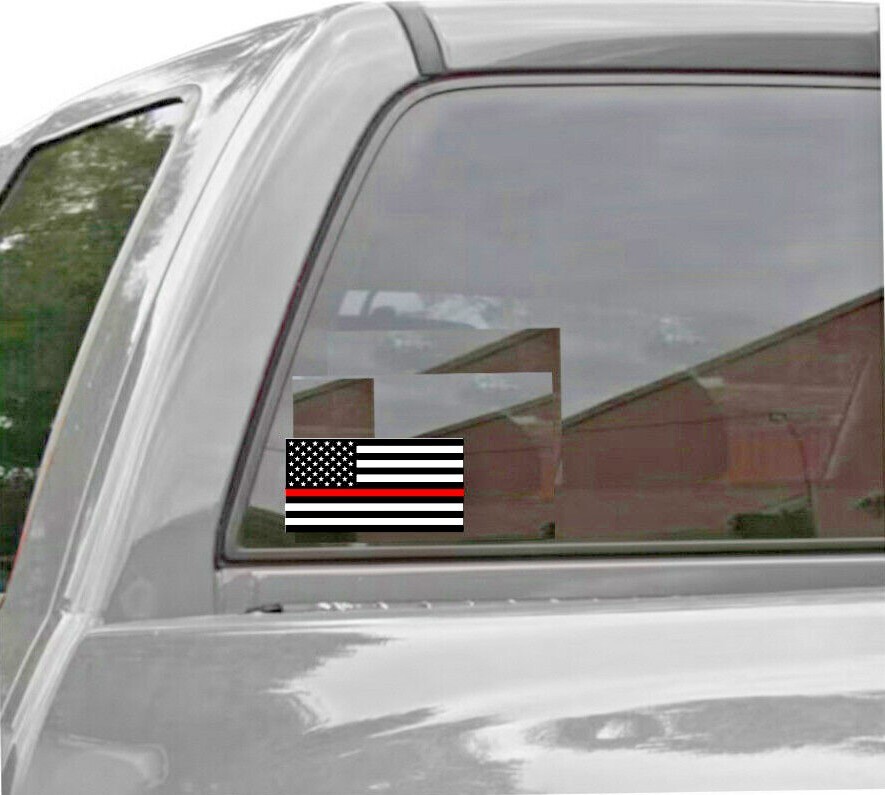 Thin Red Line Decal, Thin Red Line Flag Sticker Decal 4.0″ x 2.1″