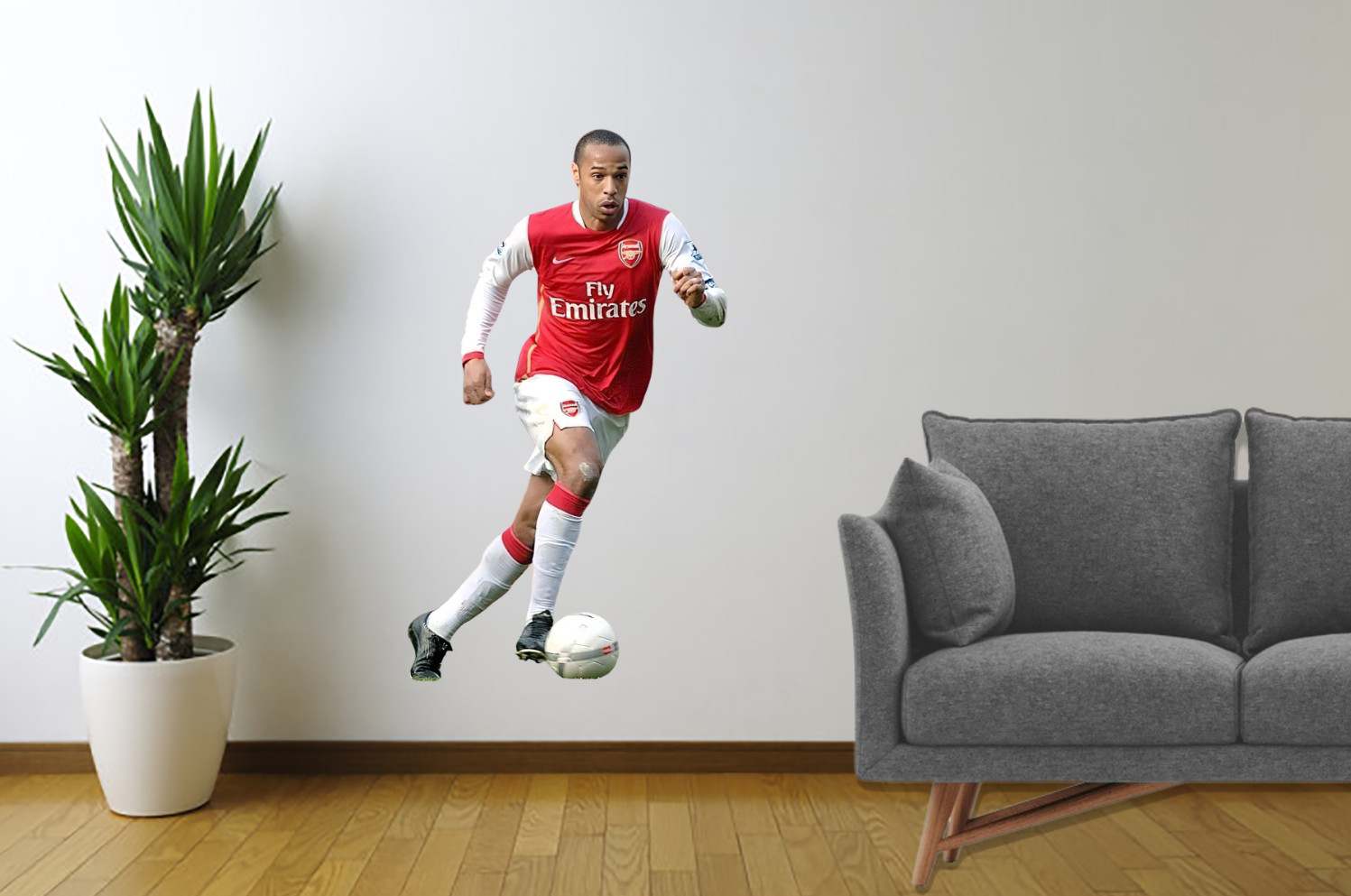 Thierry Henry Wall Sticker | Arsenal Removable Vinyl Soccer Decal Room Decor TH1