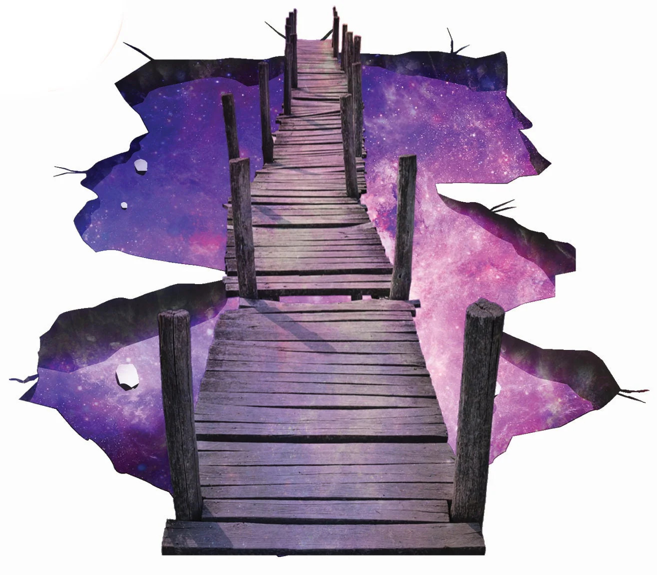 3D Floor Space Portal Hole Decal – Galaxy Art Sticker Decor For Kid Teen