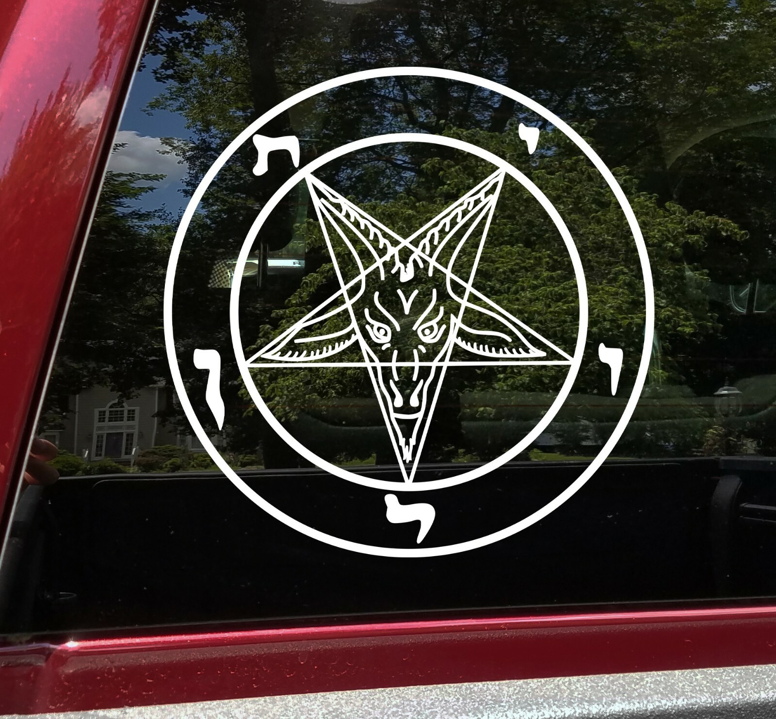 Sigil of Baphomet Pentagram Vinyl Decal – Satanism Goat – Die Cut Sticker