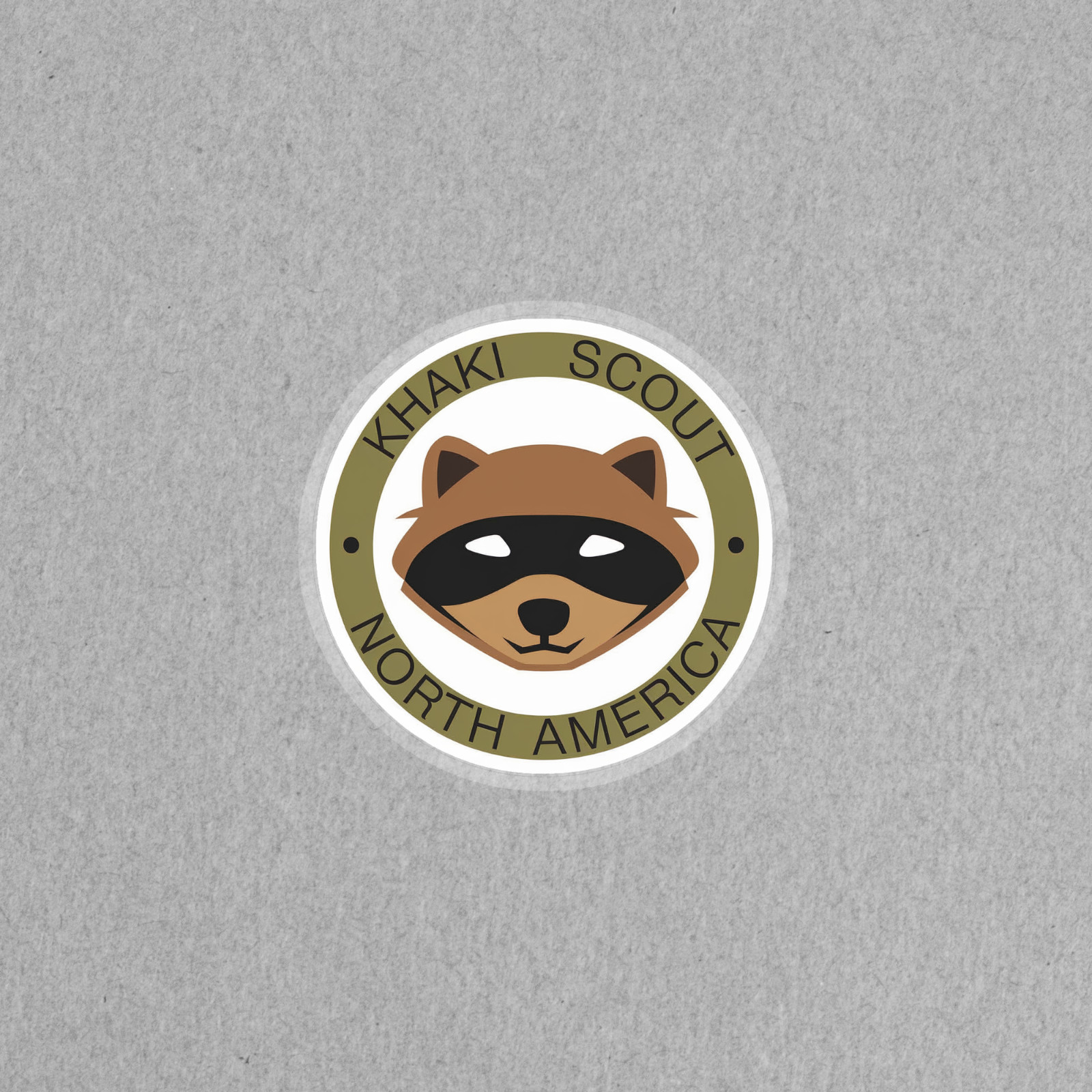 Khaki Scout Raccoon Badge Sticker – Boy Scouts Camping Adventure Decal #4985