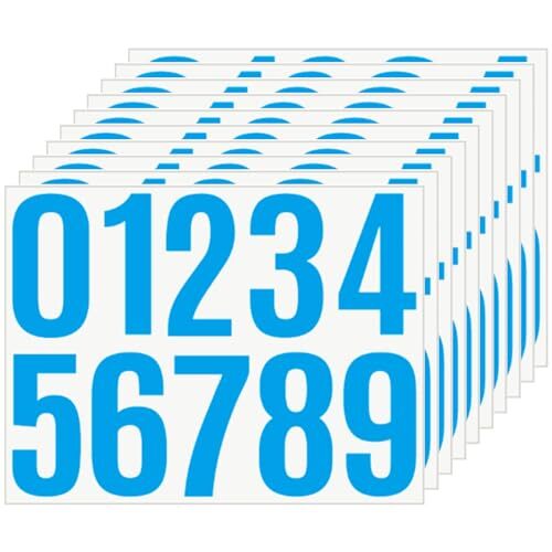 10 Sheets 100 Pcs Vinyl House Numbers for Mailbox, 4 inch Self-Adhesive Blue