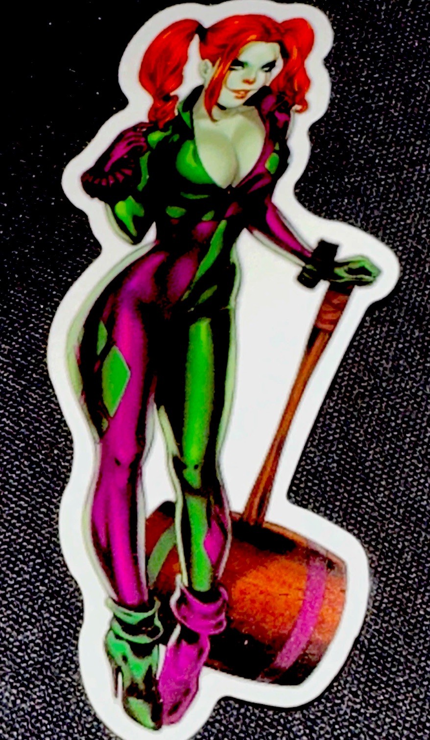 SEXY HARLEY QUINN STICKER✨💋💚💄💜💋✨3 1/4” X 1 1/2”✨GLOSSY✨