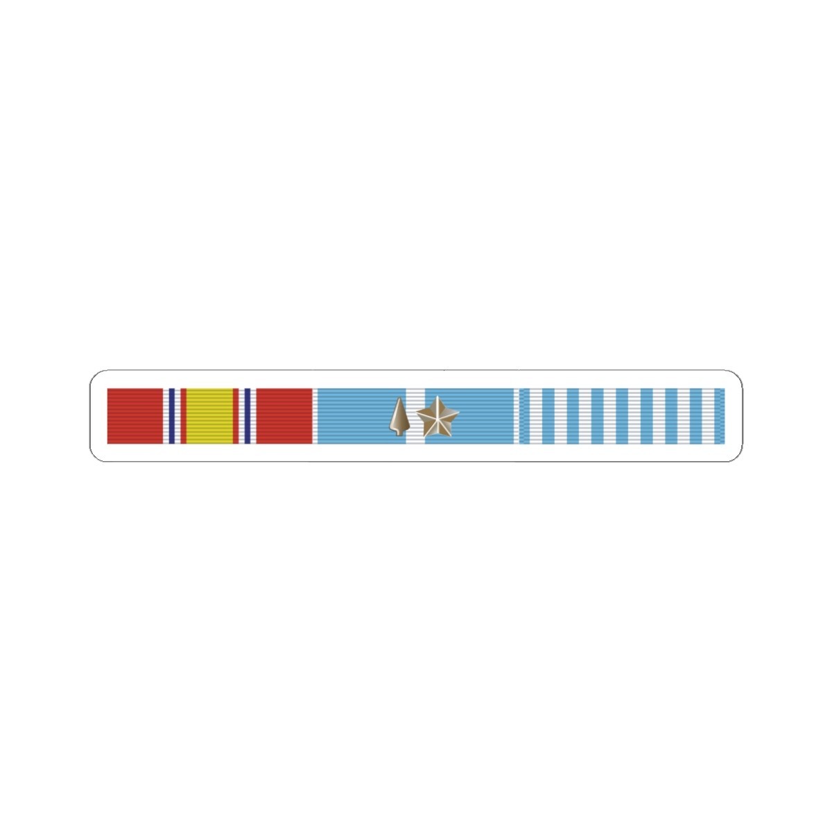 Kiss – Cut Stickers – Korean War Service Bar w Spearhead – Campaign Star