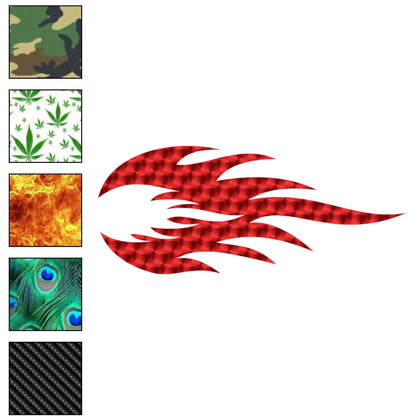 Flames Fire, Vinyl Decal Sticker, 40 Patterns & 3 Sizes, #7293