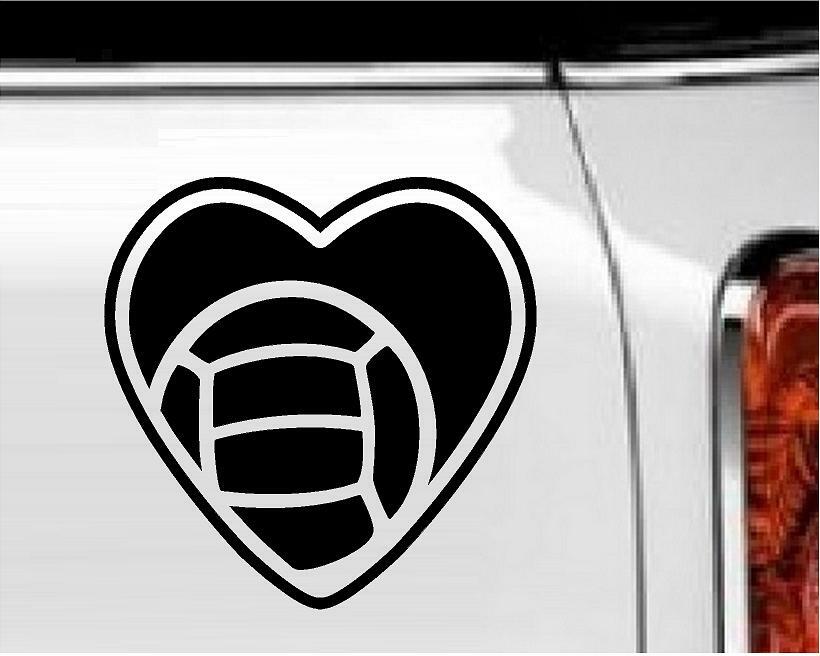 Heart – Volleyball Vinyl Decal Home Décor 6″ x 6″
