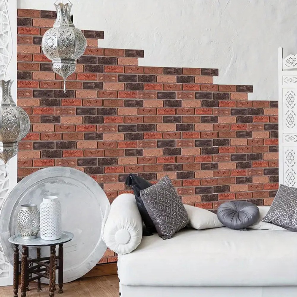 10-100PCS 3D Tile Brick Wall Sticker Self-adhesive Waterproof PVC DIY Wallpaper