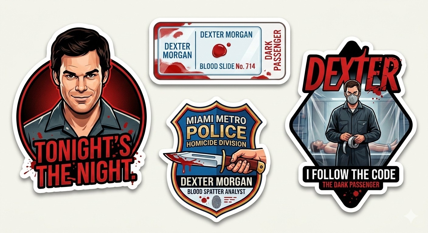 4 Dexter Stickers Decal Phone Laptop