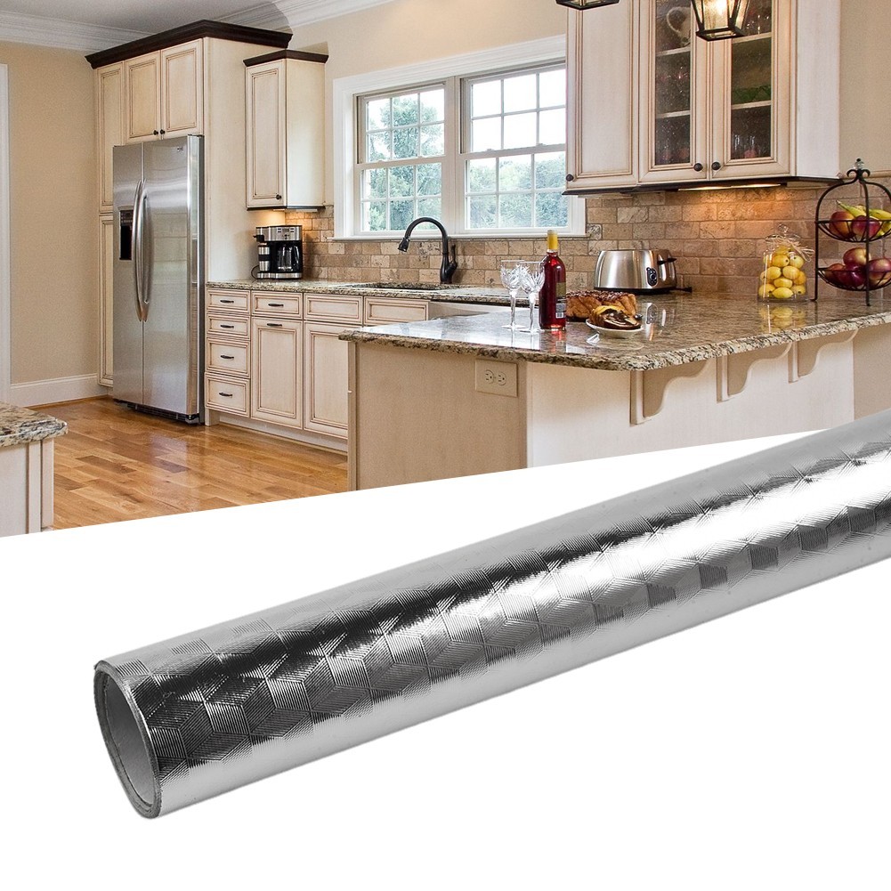 5 Meter Kitchen Countertop Oil-Proof Waterproof Aluminum Foil Self-Adhesive