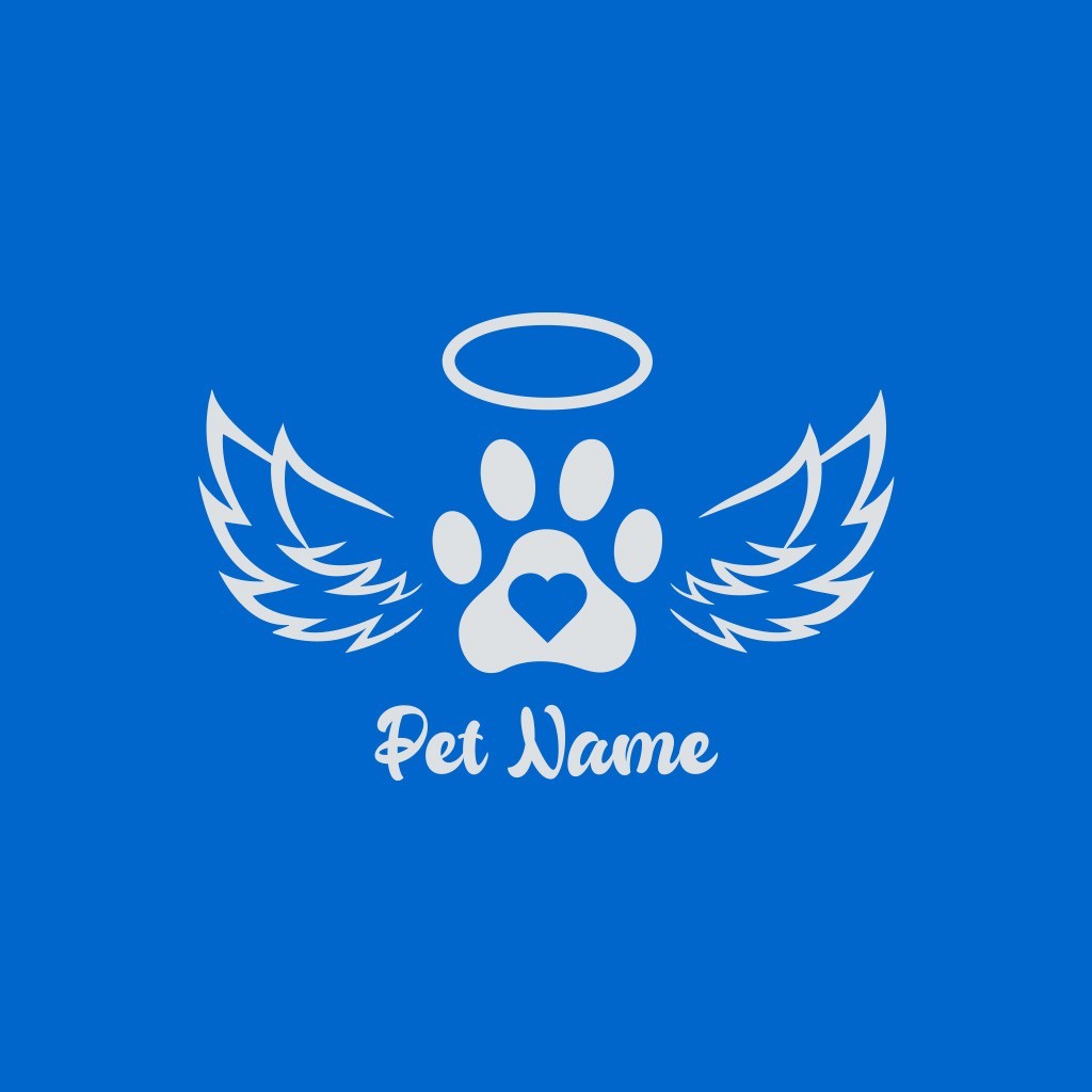 Personalized Angel Wings Paw Print Decal – Custom Pet Memorial Sticker 7×4.5