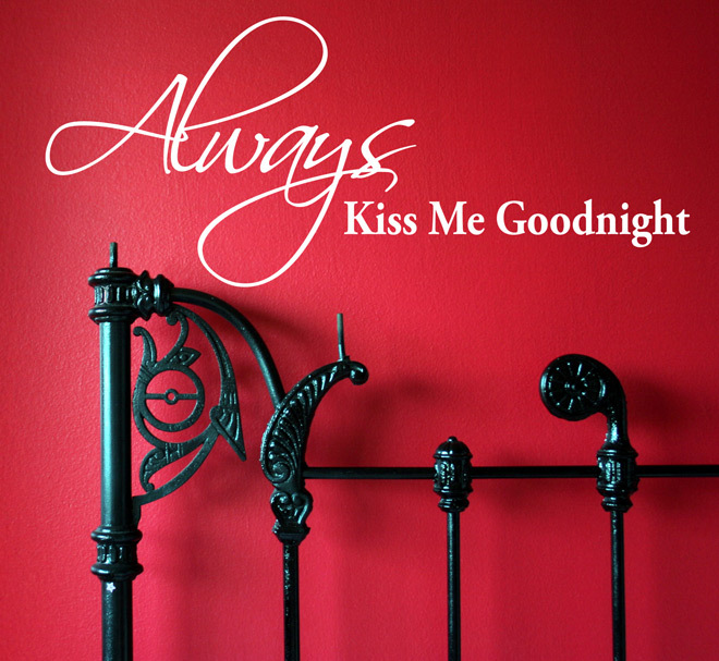 Love Always kiss me quote large vinyl wall art sticker home bedroom decoration