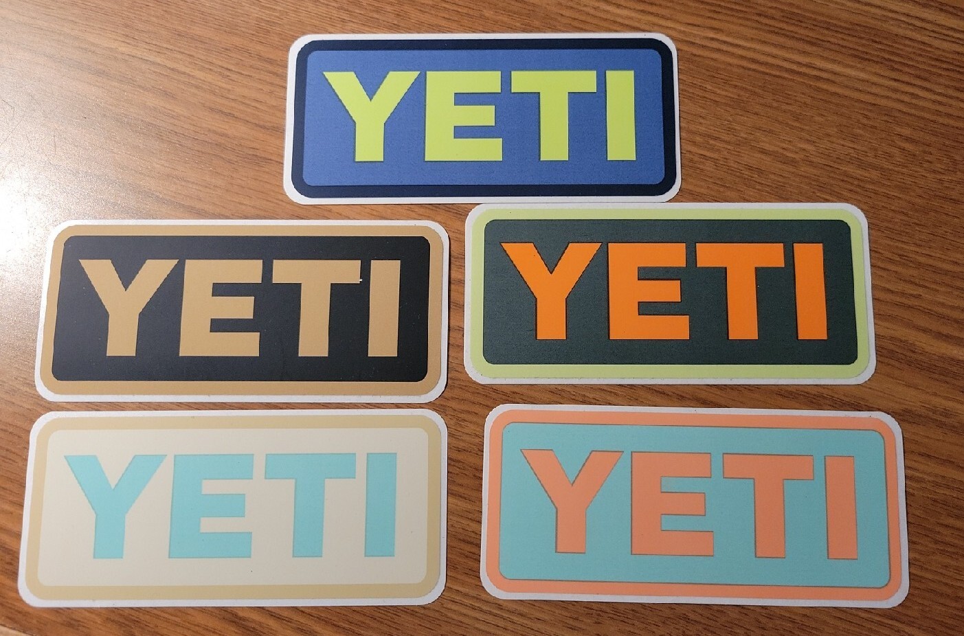 Lot of 6 YETI Vinyl Decals Different Colors Super Cool NEW