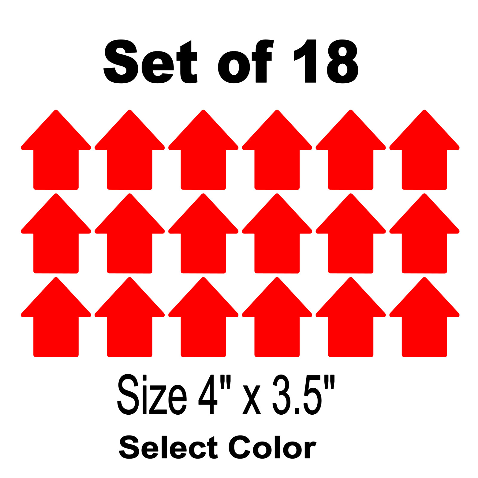 18 Directional Arrow Vinyl Decals – DIY Signs 4″ x 3.5″ – Select Color