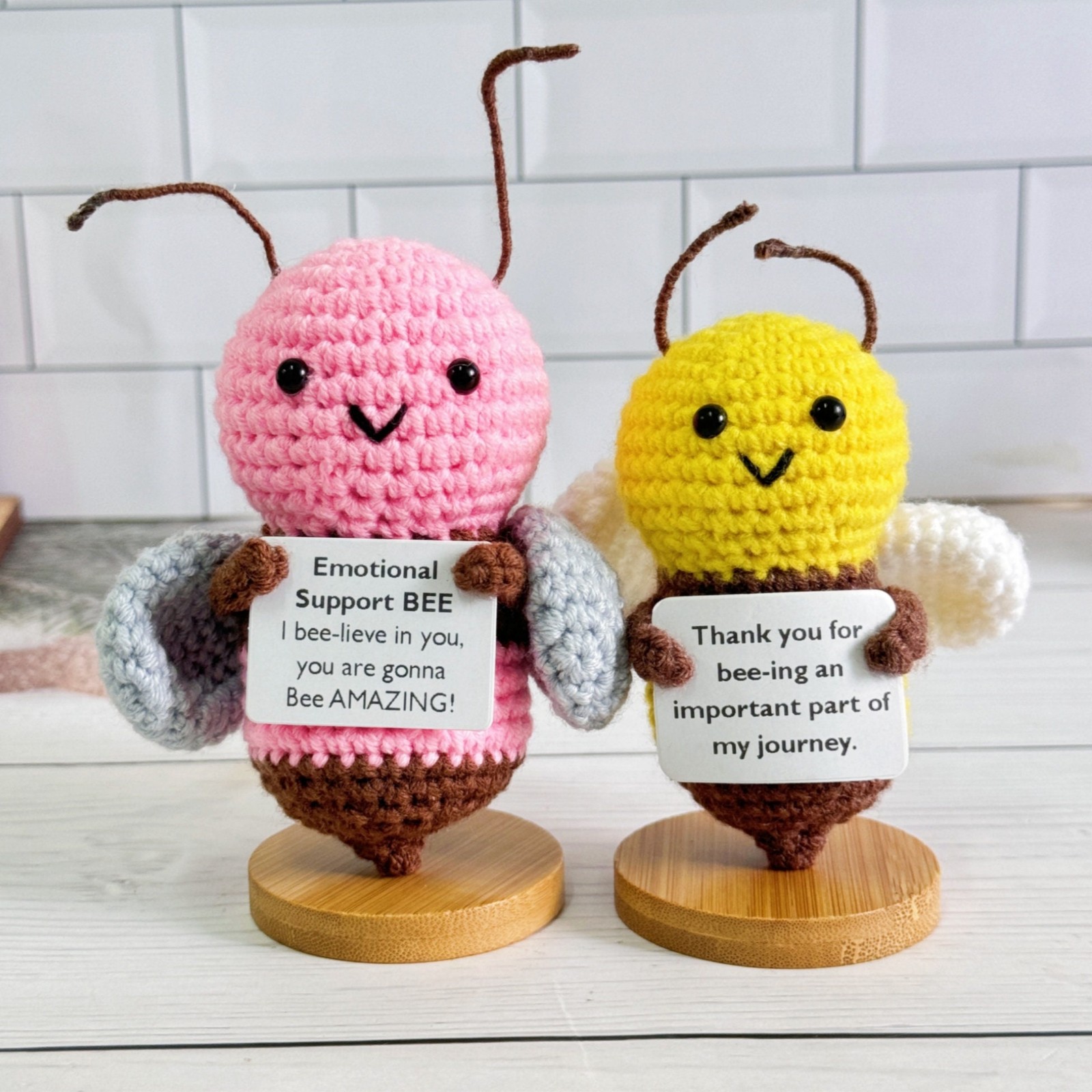 Crochet Bee Plush, Handmade Desk Decor, Thank You Gift for Teacher Friend